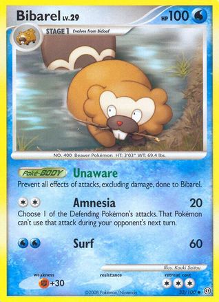 Bibarel 032 - Reverse Holofoil Stormfront - Uncommon