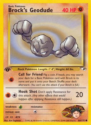 Brock's Geodude (66) (66) 066/132 - 1st Edition Gym Heroes - Common