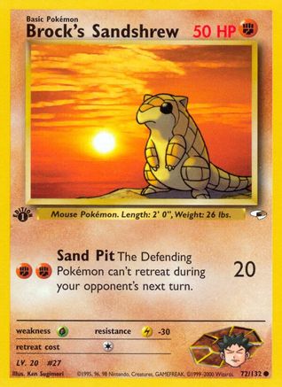 Brock's Sandshrew (72) (72) 072/132 - 1st Edition Gym Heroes - Common