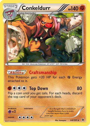 Conkeldurr (64) (64) 064 - Reverse Holofoil Noble Victories - Holo Rare