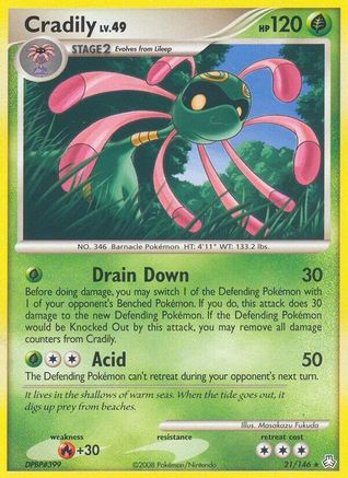 Cradily 021 - Reverse Holofoil Legends Awakened - Rare