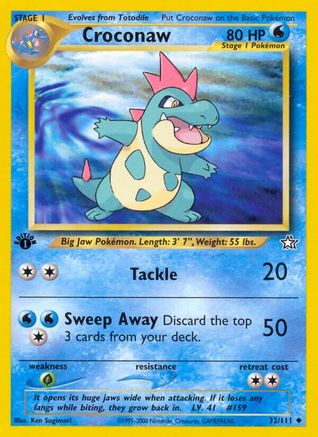 Croconaw (32) (32) 032/111 - 1st Edition Neo Genesis - Uncommon