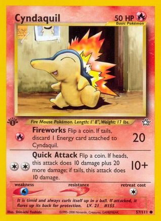 Cyndaquil (57) (57) 057/111 - 1st Edition Neo Genesis - Common