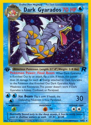 Dark Gyarados (8) (8) 008/82 - 1st Edition Holofoil Team Rocket - Holo Rare