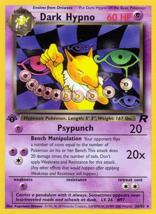 Dark Hypno (26) (26) 026/82 - 1st Edition Team Rocket - Rare