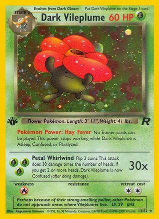 Dark Vileplume (13) (13) 013/82 - 1st Edition Holofoil Team Rocket - Holo Rare