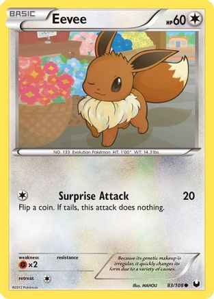 Eevee (83) (83) 083/108 - Reverse Holofoil Dark Explorers - Common