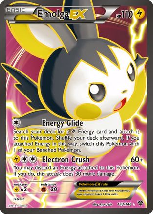 Emolga EX (143 Full Art) (143 Full Art) 143/146 - Holofoil XY Base Set - Ultra Rare