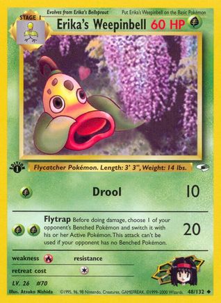 Erika's Weepinbell (48) (48) 048/132 - 1st Edition Gym Heroes - Uncommon