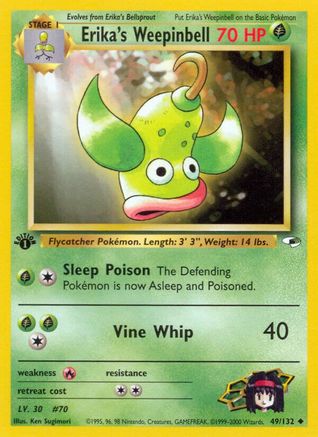 Erika's Weepinbell (49) (49) 049/132 - 1st Edition Gym Heroes - Uncommon