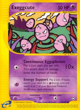 Exeggcute (77) (77) 077 - Reverse Holofoil Aquapolis - Common