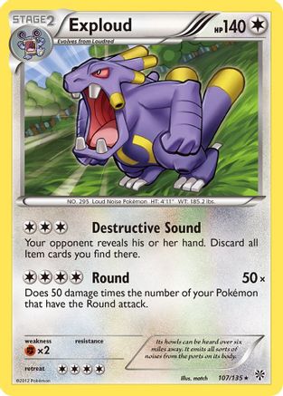 Exploud 107 - Reverse Holofoil Plasma Storm - Rare