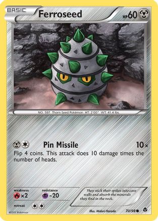 Ferroseed (70) (70) 070 - Reverse Holofoil Emerging Powers - Common