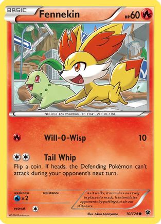 Fennekin (10) (10) 010/124  - Reverse Holofoil XY  Fates Collide - Common