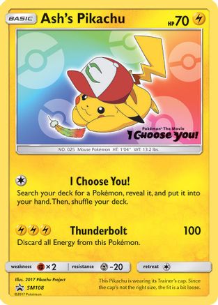 Ash's Pikachu SM108  SM Promos - Promo