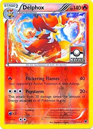 Delphox (Pokemon League) 013/124  - Reverse Holofoil League & Championship Cards - Promo
