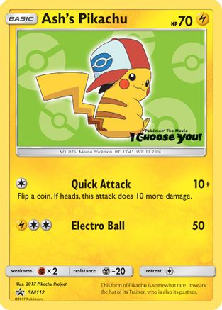 Ash's Pikachu SM112  SM Promos - Promo