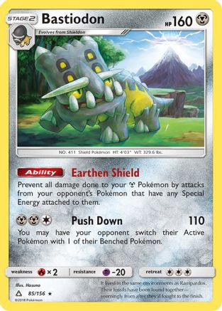 Bastiodon 085/156  - Reverse Holofoil SM  Ultra Prism - Holo Rare