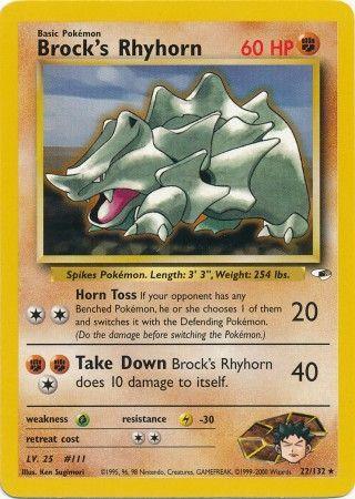 Brock's Rhyhorn (22) (22) 022/132  - Unlimited Gym Heroes - Rare