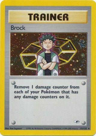 Brock (15) (15) 015/132  - Unlimited Holofoil Gym Heroes - Holo Rare