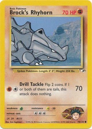 Brock's Rhyhorn (70) (70) 070/132  - Unlimited Gym Heroes - Common