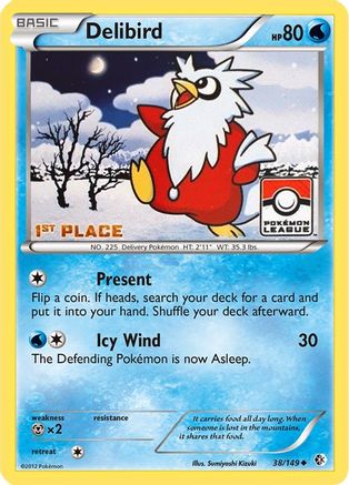 Delibird (Pokemon League) [1st Place] 038/149  - Reverse Holofoil League & Championship Cards - Promo