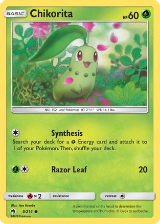 Chikorita (5) (5) 005/214  SM  Lost Thunder - Common