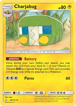 Charjabug 058/214  SM  Unbroken Bonds - Uncommon