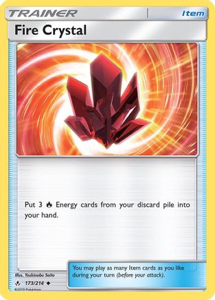 Fire Crystal 173/214  - Reverse Holofoil SM  Unbroken Bonds - Uncommon