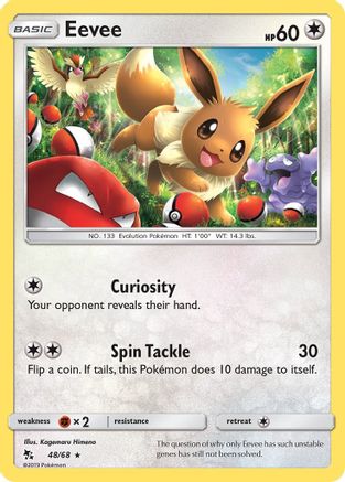 Eevee (48) (48) 048/68  - Reverse Holofoil Hidden Fates - Holo Rare