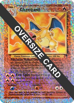 Charizard (Box Topper) 0S1/S4  - Reverse Holofoil Jumbo Cards - Promo