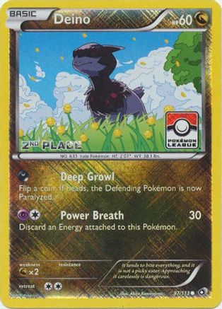 Deino (Pokemon League) [2nd Place] 097/113  - Reverse Holofoil League & Championship Cards - Promo