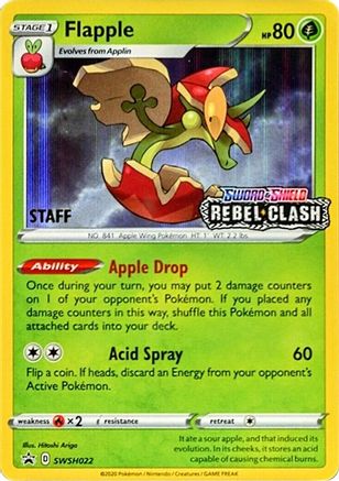 Flapple (Prerelease) [Staff] SWSH022  - Holofoil SWSH Sword & Shield Promo Cards - Promo