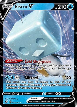 Eiscue V 055/192  - Holofoil SWSH02 Rebel Clash - Ultra Rare