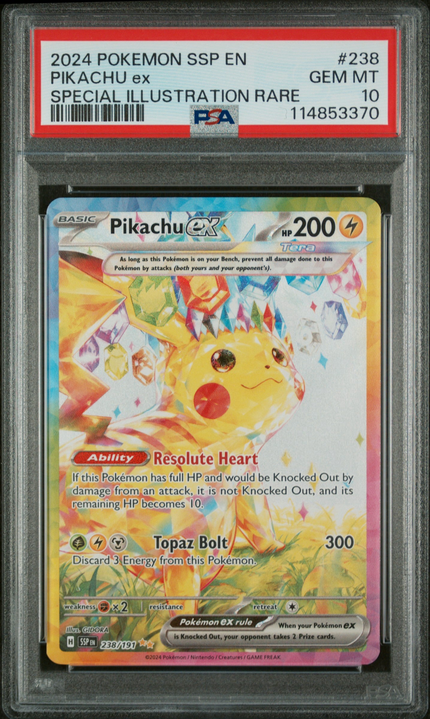 PSA 10 Pikachu EX #238