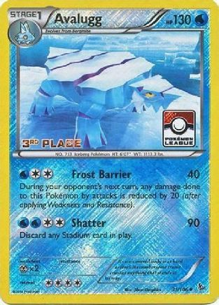 Avalugg (Pokemon League) [3rd Place] 031/106  - Reverse Holofoil League & Championship Cards - Promo