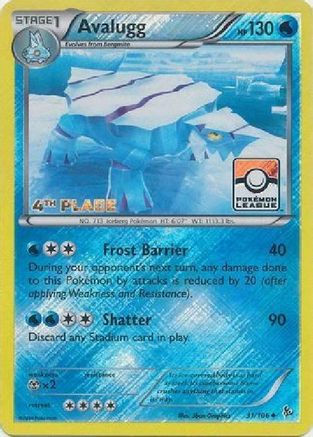 Avalugg (Pokemon League) [4th Place] 031/106  - Reverse Holofoil League & Championship Cards - Promo