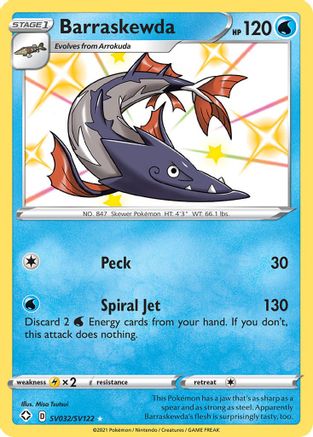 Barraskewda SV032/SV122  - Holofoil Shining Fates Shiny Vault - Shiny Holo Rare