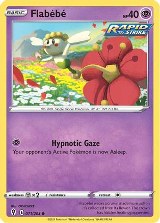 Flabebe 071/203  - Reverse Holofoil SWSH07 Evolving Skies - Common