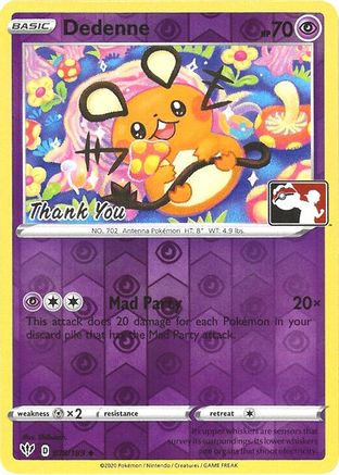 Dedenne (Pokemon League) [Thank You] 078/189  - Reverse Holofoil League & Championship Cards - Promo