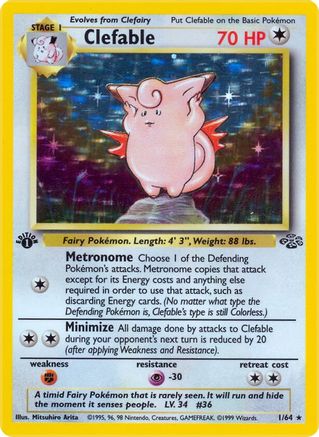 Clefable (1) (1) 001/64  - 1st Edition Holofoil Jungle - Holo Rare