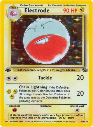 Electrode (2) (2) 002/64  - 1st Edition Holofoil Jungle - Holo Rare