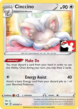 Cinccino 147  Prize Pack Series Cards - Rare