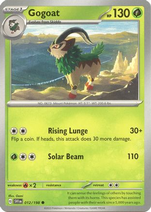 Gogoat 012/198  - Reverse Holofoil SV01 Scarlet & Violet Base Set - Common