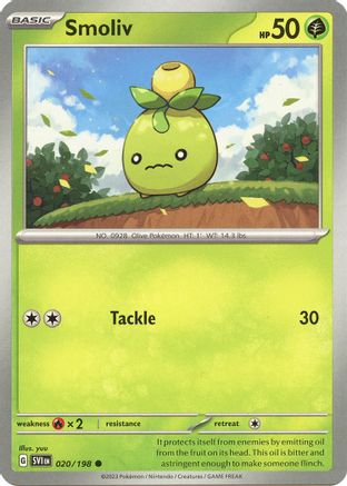 Smoliv 020/198  - Reverse Holofoil SV01 Scarlet & Violet Base Set - Common