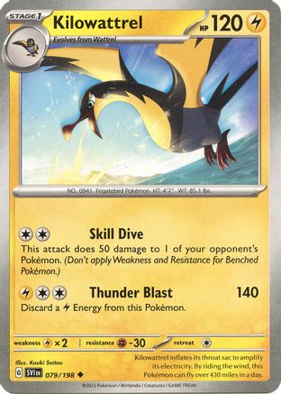 Kilowattrel 079/198  - Reverse Holofoil SV01 Scarlet & Violet Base Set - Uncommon
