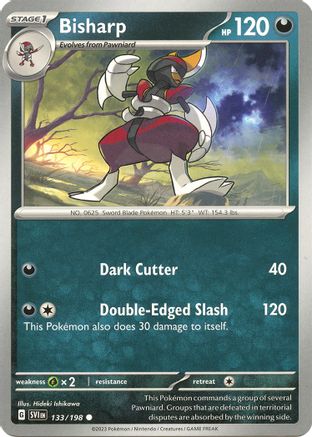 Bisharp 133/198  - Reverse Holofoil SV01 Scarlet & Violet Base Set - Common