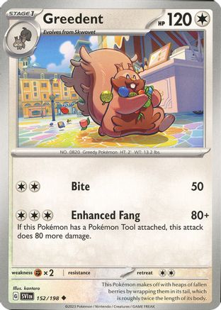 Greedent 152/198  - Reverse Holofoil SV01 Scarlet & Violet Base Set - Uncommon