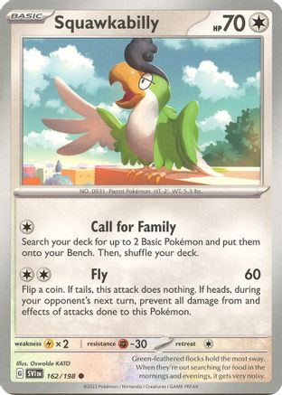 Squawkabilly 162/198  SV01 Scarlet & Violet Base Set - Common
