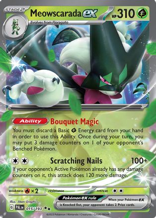 Meowscarada ex 015/193  - Holofoil SV02 Paldea Evolved - Double Rare